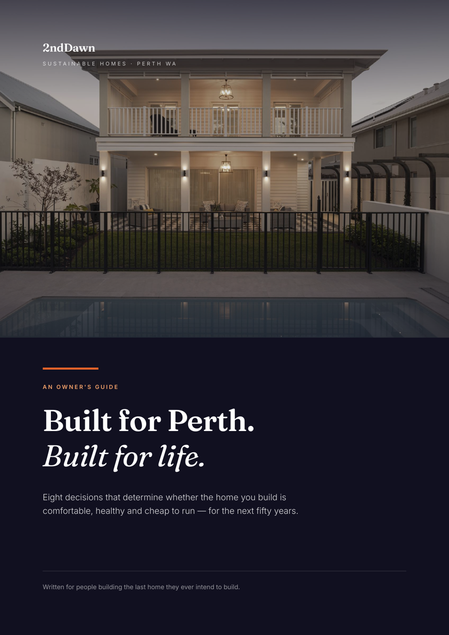 Cover of the 2ndDawn guide, Built for Perth. Built for life.